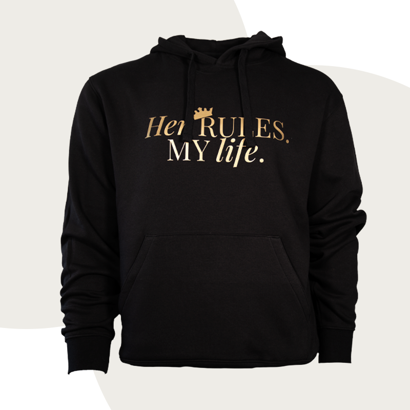 Hoodie „Her RULES. MY life.“ - diskrete Version
