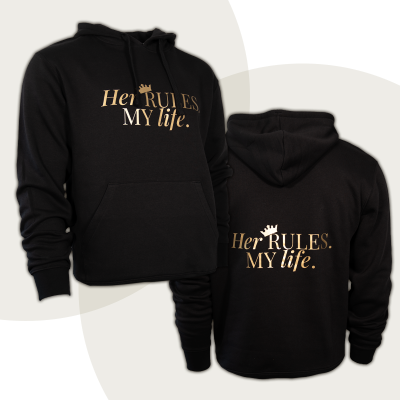 Hoodie „Her RULES. MY life.“ - diskrete Version