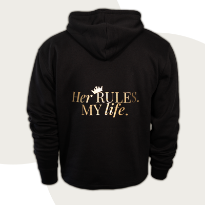 Hoodie „Her RULES. MY life.“ - diskrete Version