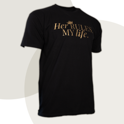T-Shirt „Her RULES. MY life.“ - diskrete Version