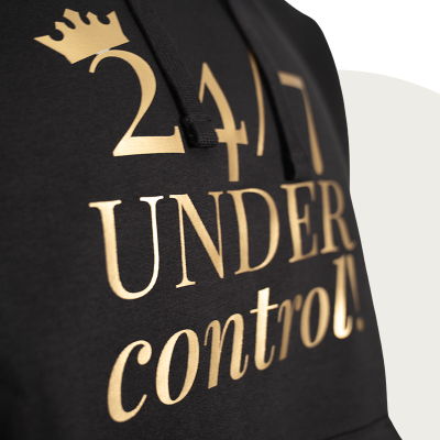 Hoodie „24/7 UNDER control“ - diskrete Version