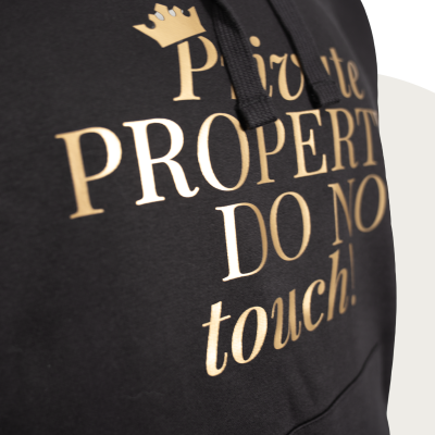 Hoodie „Private PROPERTY DO NOT touch“ - diskrete Version