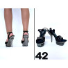 Pleaser High Heels mit plateau schwarz mit Glassteinchen