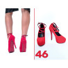 Samt High Heels mit Plateau rot